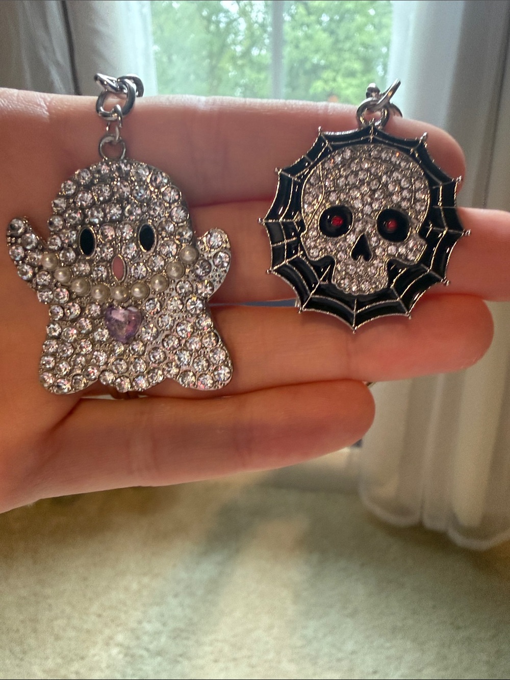 Rhinestone Ghost and Skull Charms